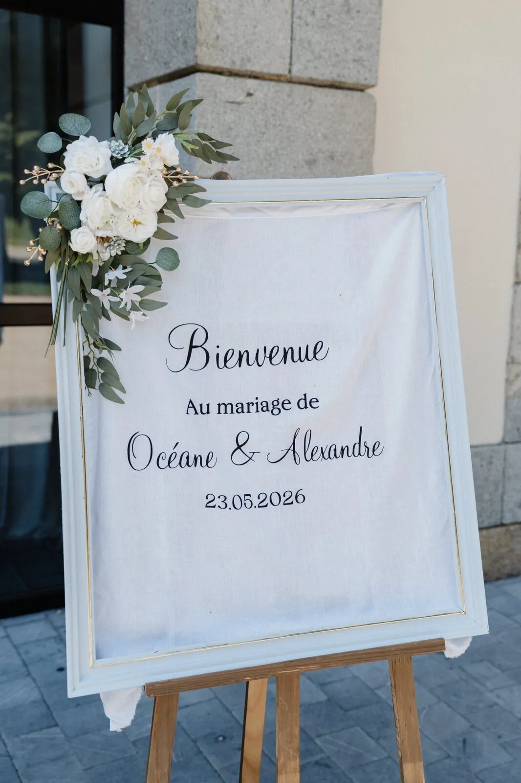 Panneau de bienvenue fleuri
